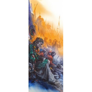 Ali Abbas, 11 x 30 Inch, Watercolor on Paper, Figurative Painting, AC-AAB-231